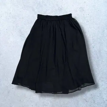 플레어 스커트 블랙 카키 무릎 기장