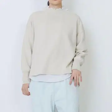 로와지르 코튼 실크 스무스 편직 풀오버 니트