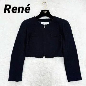 [새상품급] 르네 아우터 겉옷 노카라 자켓 트위드 34