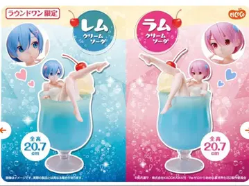 ROUND1 한정판 라무 렘 1/7 스케일 피규어 크림 소다