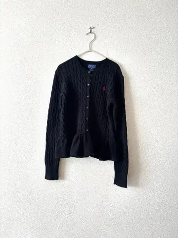 랄프 로렌 페플럼 말 자수 케이블 니트 160 여성용