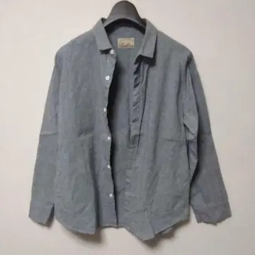 나카가와 마사시치 상점 면린넨 래글런 워크 셔츠 그레이