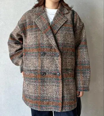 CPCM 모듬 패턴 부클 체크 테일러드 자켓