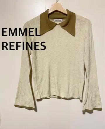 EMMEL REFINES 에멜리파인즈 리브 니트 긴팔 울 혼방