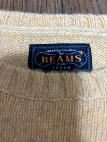 BEAMS 크루넥 스웨터 옐로우 컬러 L 사이즈