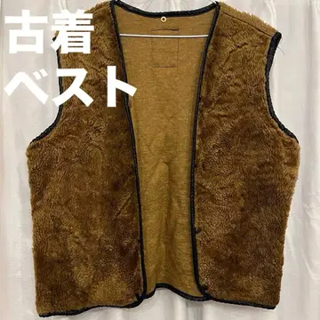 구제 의류 브라운 플리스 라이너 베스트