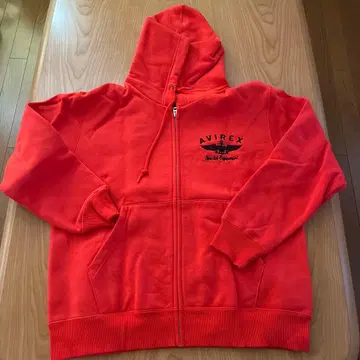 AVIREX 오렌지 풀 집업 후드티 L