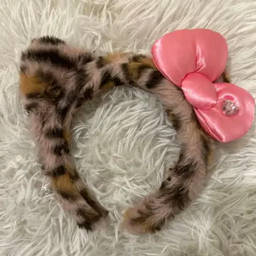 USJ 레오파드 무늬 리본 머리띠 키티