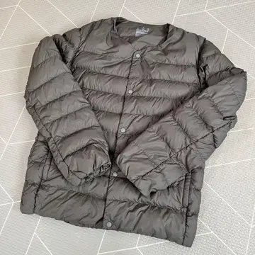 무인양품 이너 다운 M 노카라 자켓 브라운 750fp