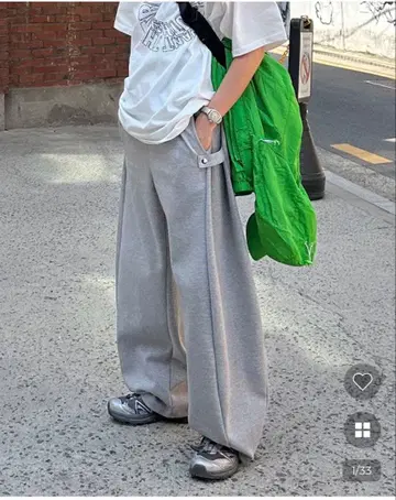 한국 브랜드 nugu 와이드 팬츠 맨투맨 소재