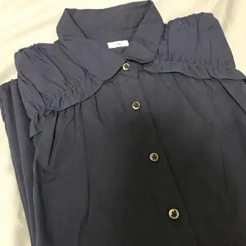 이에나 개더 셔츠 원피스 네이비 38