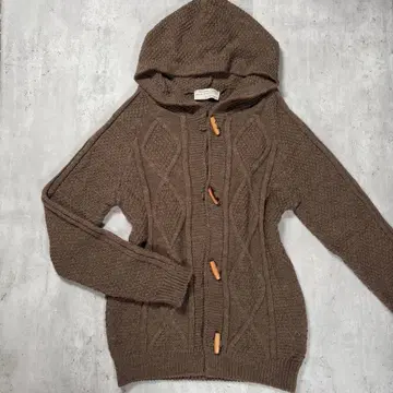 모리걸 케이블 니트 가디건 이탈리아제