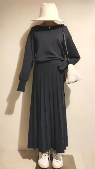 C6709 SLOBE IENA 플리츠 니트 원피스