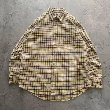 90s 올드 유니클로 구제 플란넬 셔츠 긴팔 체크 무늬 L 사이즈