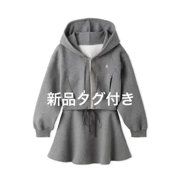 [ 라스트 1점 ] SNIDEL 맨투맨 미니 셋업 그레이