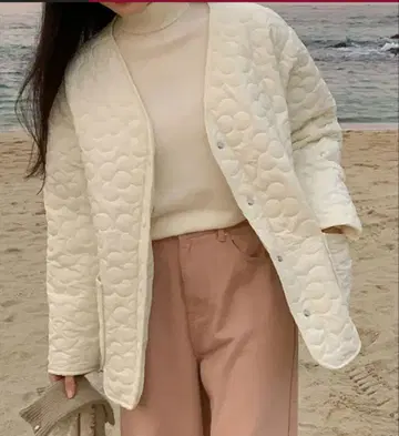 09women 플라워 퀼팅 자켓