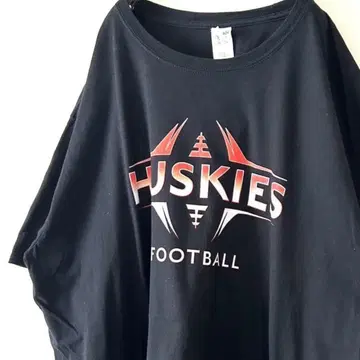 길단 풋볼 허스키 T셔츠 2XL 블랙 블랙 구제 의류