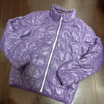 퍼플 퀼팅 다운 자켓