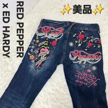 레어 레드페퍼 에드하디 콜라보 데님 y2k