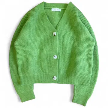 [새상품급] 니트 가디건 V넥 스웨터 그린 가을/겨울 버튼 달린 겉옷