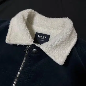 BEAMS HEAT 코듀로이 보아 블루종