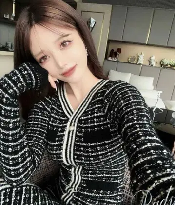 Rady 니트 원피스 트위드 블랙 화이트