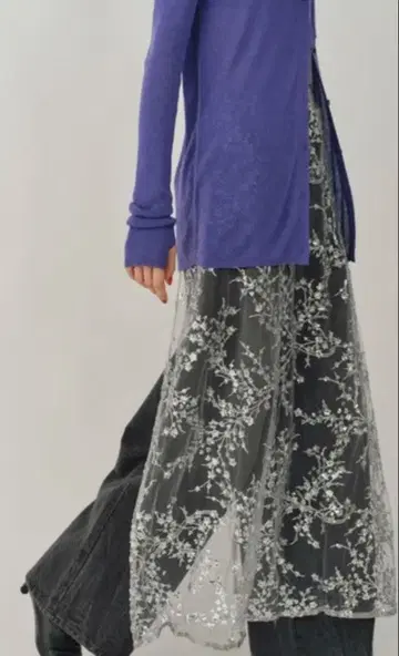 yae Flower spangle 랩 스커트