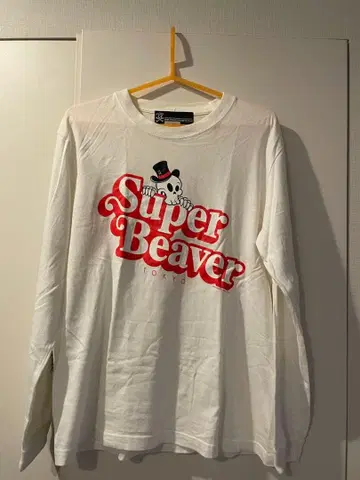 Super Beaver 롱 슬리브 티셔츠 화이트 M 사이즈