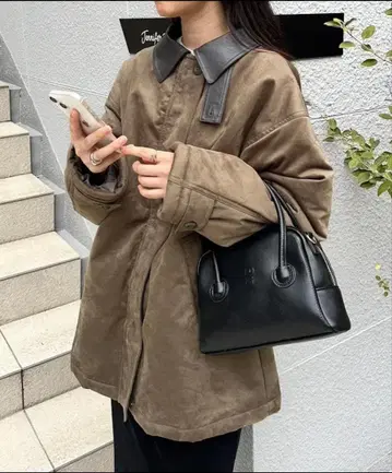 mystic 페이크 스웨이드 미들 코트