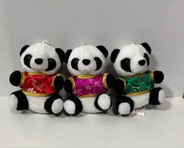 새상품 차이나복 팬더 봉제 인형 3개 세트 키링