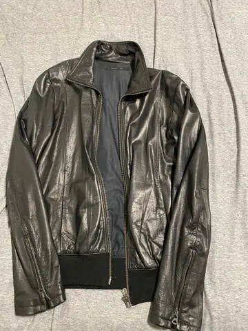 AQUELUE shama 가죽 트랙 자켓