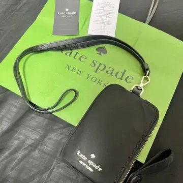 케이트 스페이드 첼시 카드 케이스 랜야드 블랙