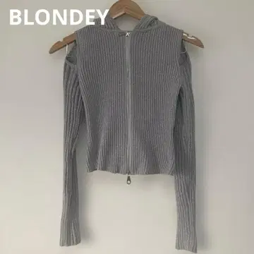 새상품급 블론디 글리터 몰 니트 후디 오프숄더 후드티 라메