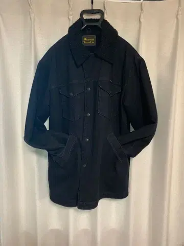 Wrangler 보아 자켓 블랙 데님 런치 코트