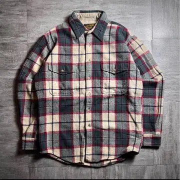 [ 80's ] EddieBauer 울 체크 무늬 플란넬 셔츠 M 사이즈