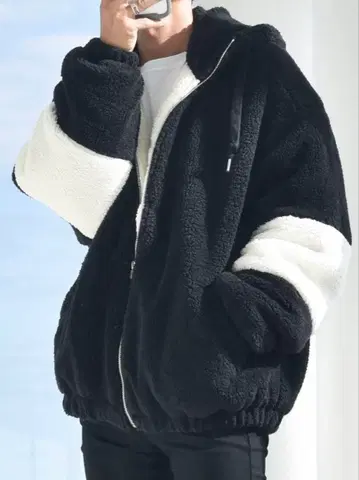 보아 지퍼 블루종 지퍼 후드티 야리라피 오라계 L 사이즈