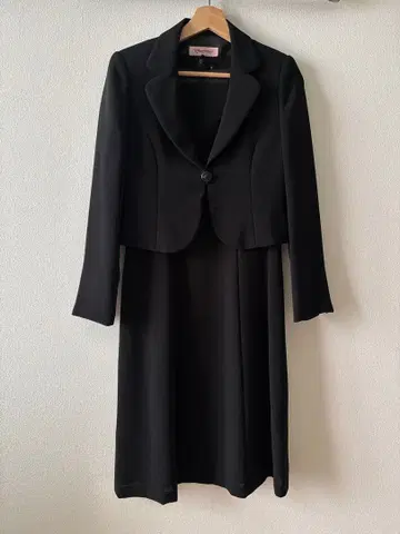 블랙 수트 원피스 정장 세트