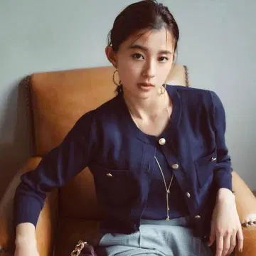 JUSGLITTY 저스길리티 니트 자켓 앙상블 네이비