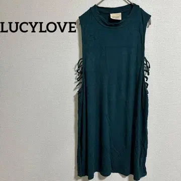 LUCYLOVE 슬리브리스 티셔츠 원피스 M 다크 그린