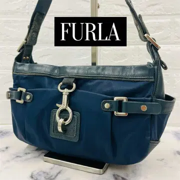 [ FURLA ] 훌라 원 핸드 숄더백 가죽 스웨이드 네이비