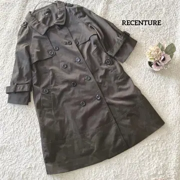 RECENTURE 트렌치코트 7분 소매 [ 11AR ] 브라운 실루엣