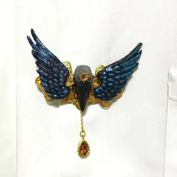 놋쇠 버튼 까마귀 이미지 핸드메이드