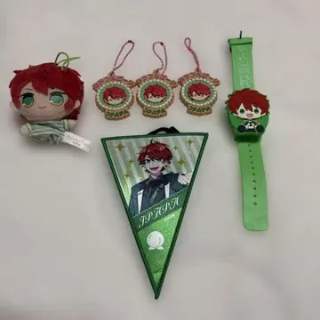 컬러풀 피치 쟈파파 세트 봉제 인형 키링 손목시계 가랜드