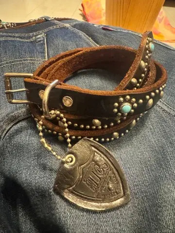 새상품급 HTC 내로우 벨트 36인치 터콰이즈 풀 스터드