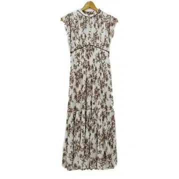 스나이델 원피스 프렌치 슬리브 여성용 O 사이즈 브라운 x 화이트