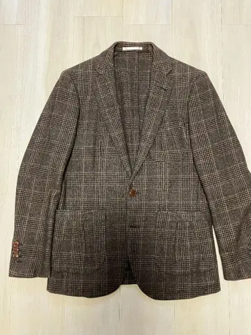 AQUOIBONISTE 테일러드 자켓 브라운 계열 체크 44