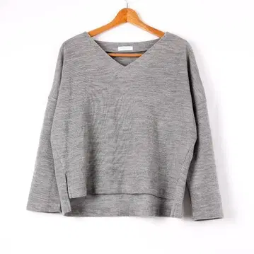BEAUTY&YOUTH 그레이 V넥 니트 긴팔