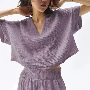 V넥 룸웨어 라벤더 카제