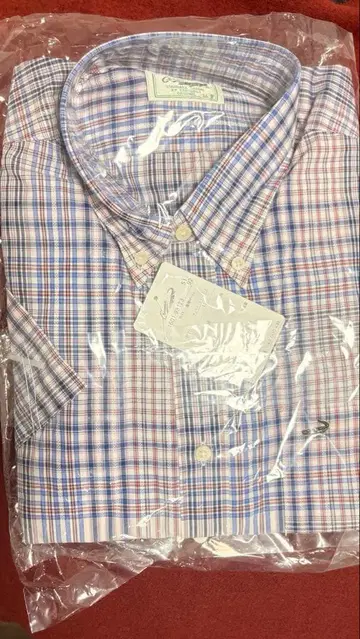 crocodile 반팔 셔츠 L 파랑빨강 체크