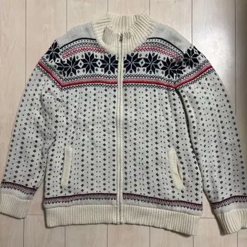 노르딕 무늬 집업 니트